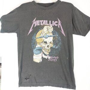 Metallica Vintage T Shirt Summer 1988 Pushead Damaged Justice Tour
